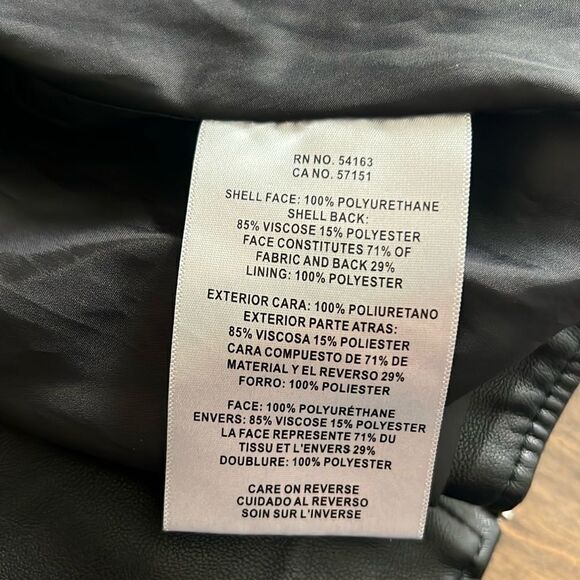 NWT Levi's  Faux Leather Belted Motorcycle Jacket - Black - Picture 15 of 16